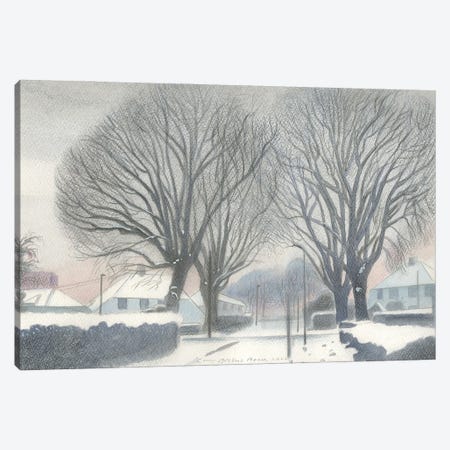 Snow In Isleworth Canvas Print #IBK57} by Ian Beck Canvas Artwork