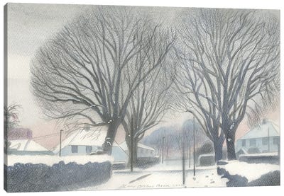 Snow In Isleworth Canvas Art Print - Ian Beck