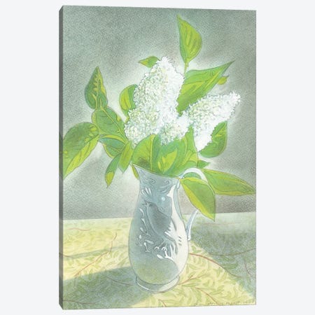 White Lilac In A White Jug Canvas Print #IBK66} by Ian Beck Canvas Print