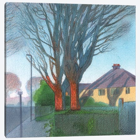 Winter Trees Isleworth II Canvas Print #IBK70} by Ian Beck Art Print