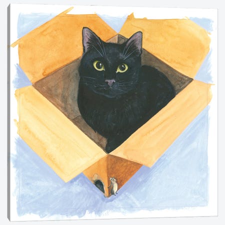 Cat In The Box Canvas Print #IBR20} by Isabelle Brent Canvas Art Print