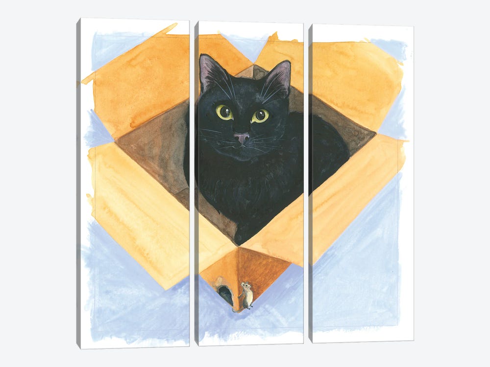 Cat In The Box by Isabelle Brent 3-piece Art Print