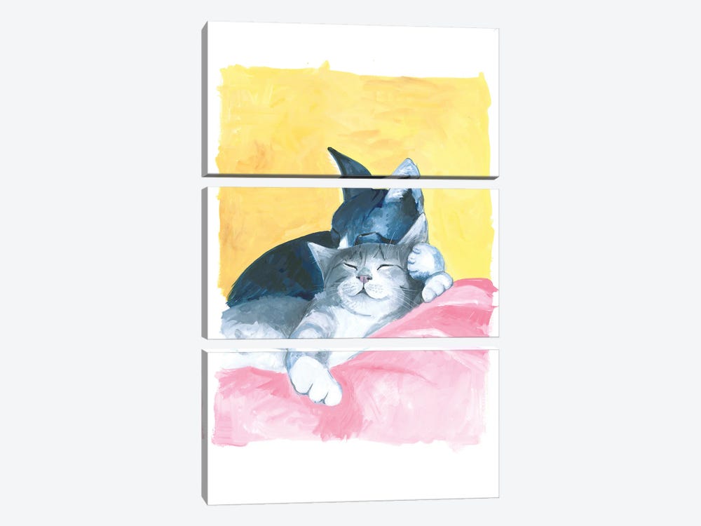 Cat Siesta by Isabelle Brent 3-piece Canvas Artwork