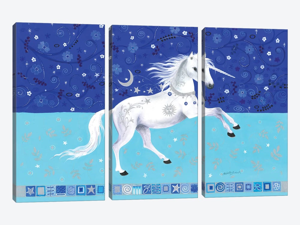 Celestial Unicorn by Isabelle Brent 3-piece Canvas Art Print