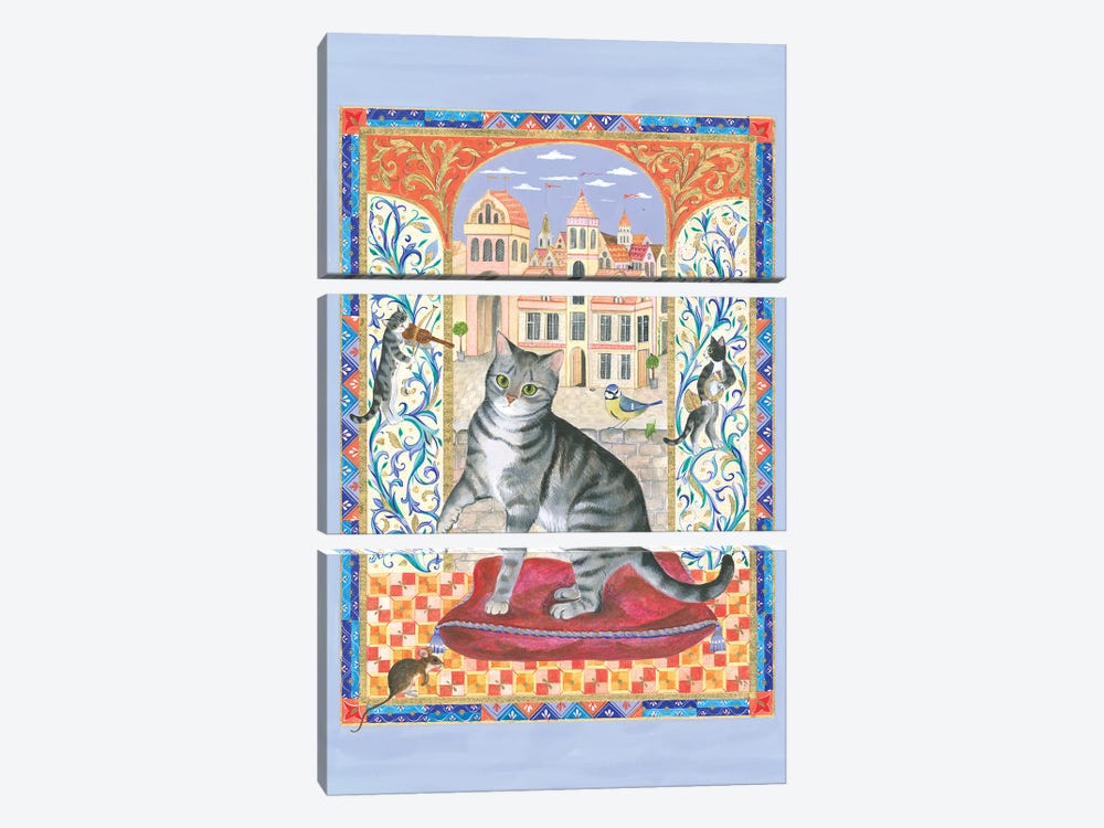 Chaucer's Cat by Isabelle Brent 3-piece Canvas Art Print