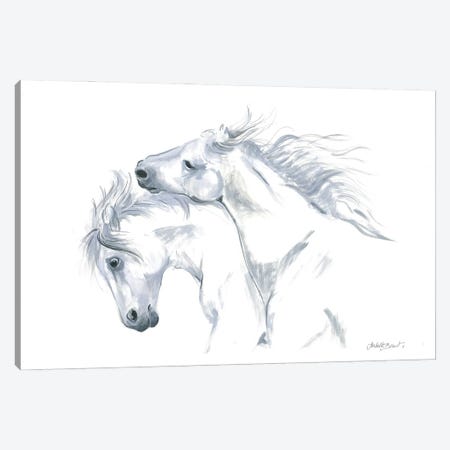 Devotion - Horses Canvas Print #IBR26} by Isabelle Brent Canvas Wall Art