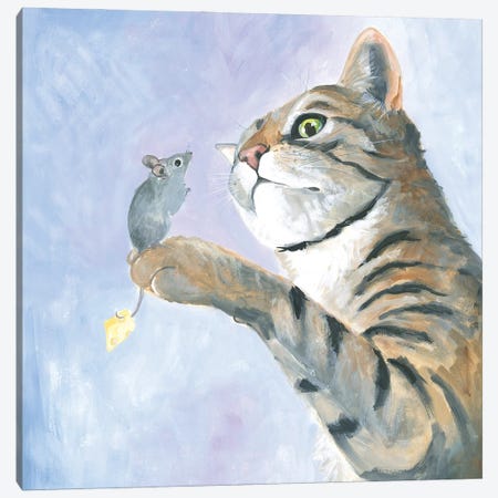 Dilemma Cat And Mouse Canvas Print #IBR27} by Isabelle Brent Canvas Wall Art