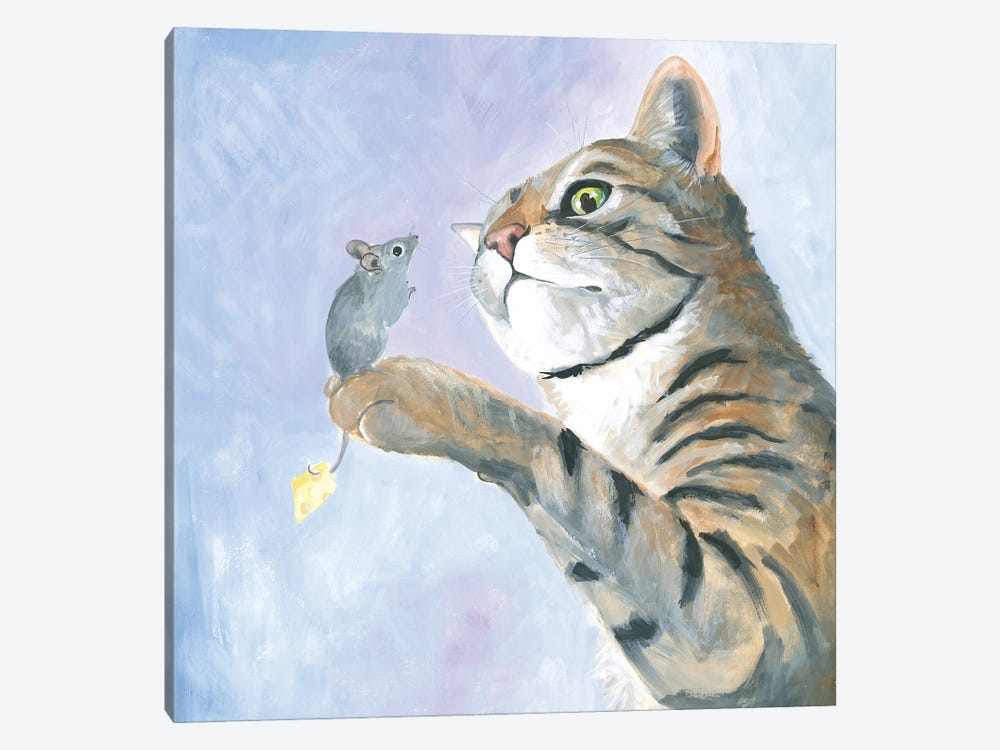 Dilemma Cat And Mouse by Isabelle Brent 1-piece Canvas Artwork