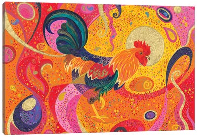 Flamboyant Cockerel Canvas Art Print - Chicken & Rooster Art