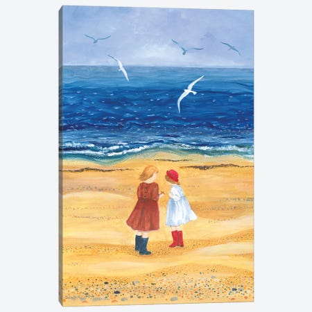 Friends On The Beach Canvas Print #IBR36} by Isabelle Brent Canvas Art Print