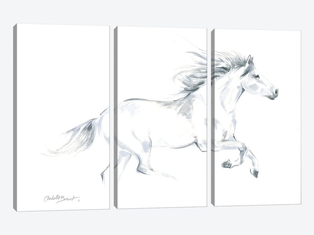 Spirited Horse by Isabelle Brent 3-piece Canvas Art Print