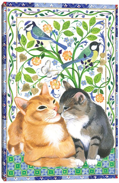 Tenderness Cats Canvas Art Print - Orange Cat Art