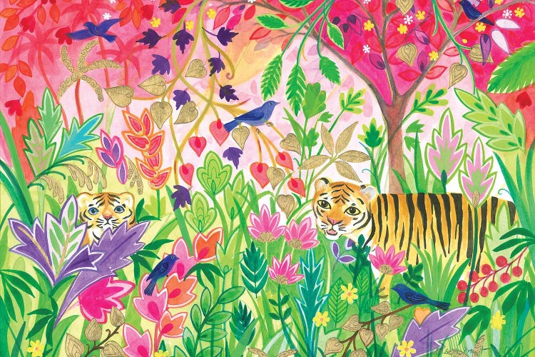 Tigers In The Flowered Jungle