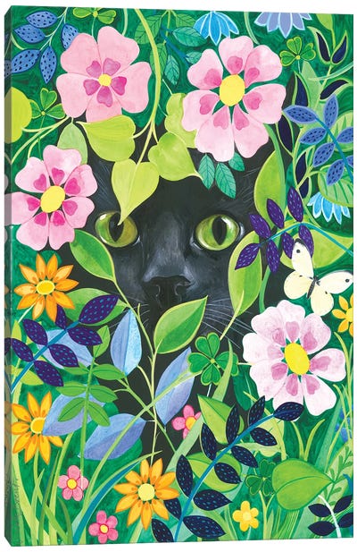 Toopi The Cat Canvas Art Print - Black Cat Art