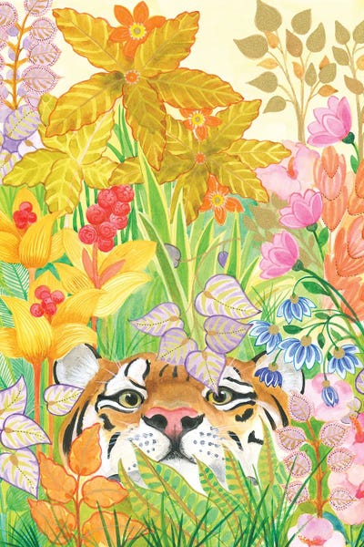 Isabelle Brent - Canvas Prints: PeeringTiger  Hidden Tropics by Isabelle Brent