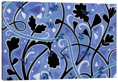 Aquarellart XV Canvas Art Print - Blue Abstract Art