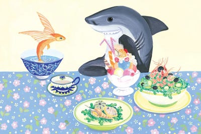 Isabelle Brent - Canvas Prints: Shark's Delight Feast by Isabelle Brent