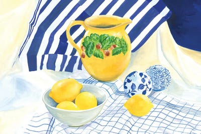 Isabelle Brent - Canvas Prints: Still Life With Lemons by Isabelle Brent