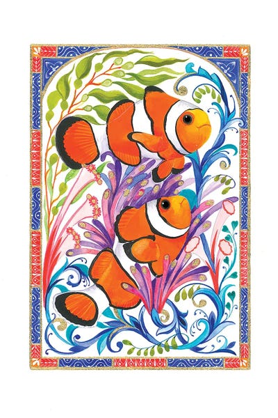 Isabelle Brent - Canvas Prints: Two Clown Fish by Isabelle Brent