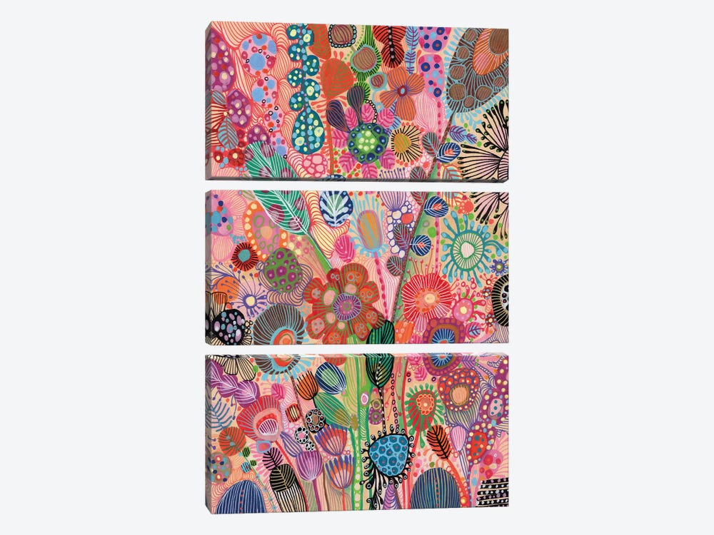 Flowers by Noemi Ibarz 3-piece Canvas Print