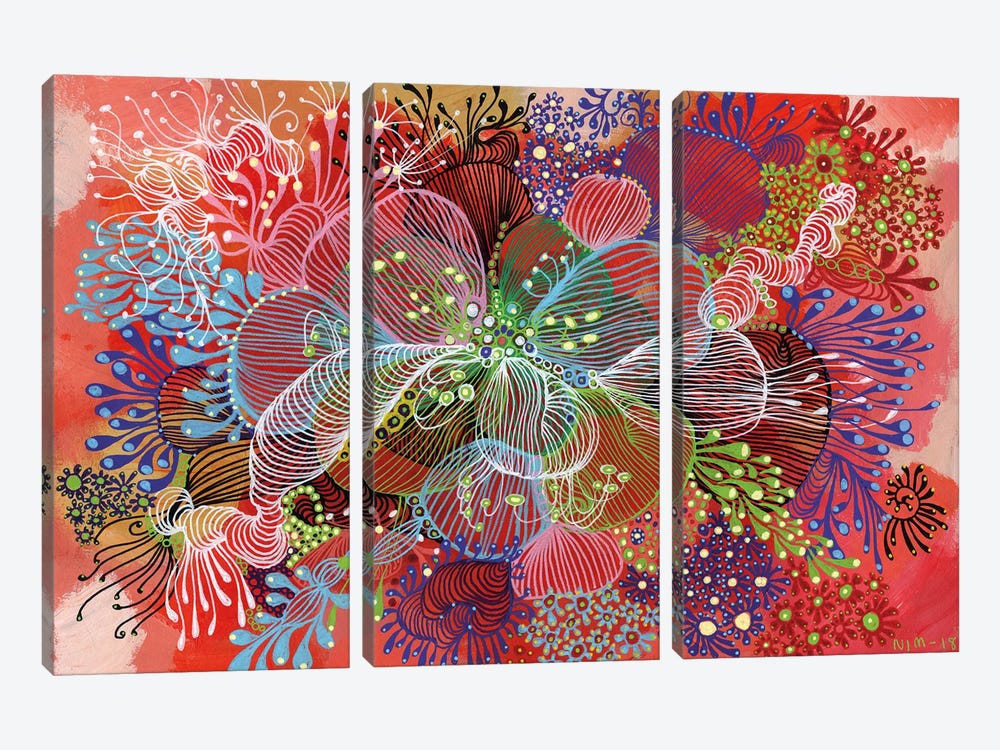 Flower by Noemi Ibarz 3-piece Canvas Print
