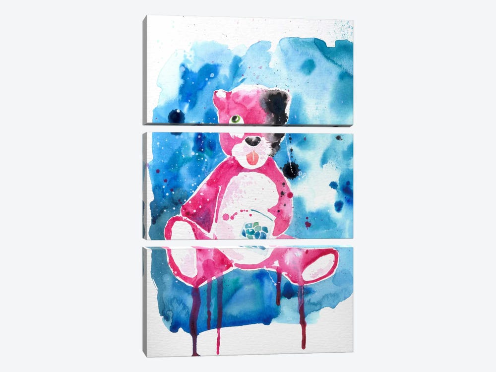 Druggy Bear by 5by5collective 3-piece Art Print