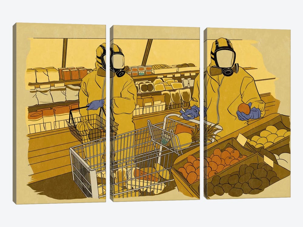 Grocery Shopping by 5by5collective 3-piece Canvas Art