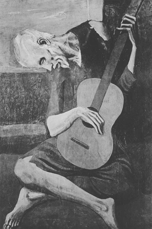 Sketch of Old Guitarist