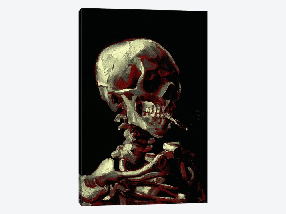 Dark Hue Skull With Cigarette by 5by5collective 1-piece Canvas Print