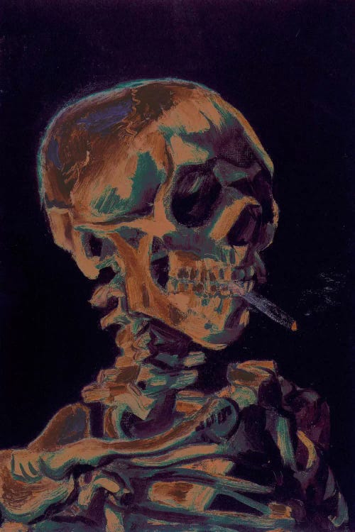 Copper Skull With Cigarette