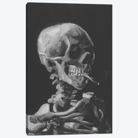 Sketch of Skull With Cigarette Canvas Print #ICA1026} by 5by5collective Canvas Wall Art
