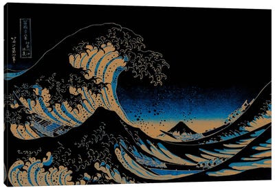 Great Wave at Night Canvas Art Print - The Great Wave Reimagined