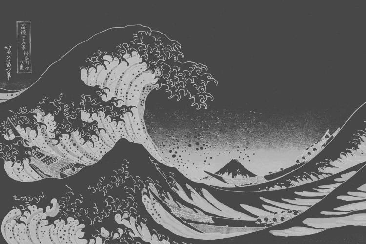 Sketch of Great Wave by 5by5collective wall art