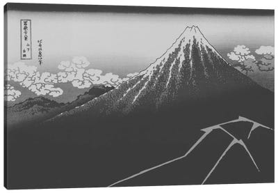 Sketch of Lightning Below the Summit Canvas Art Print - Volcano Art