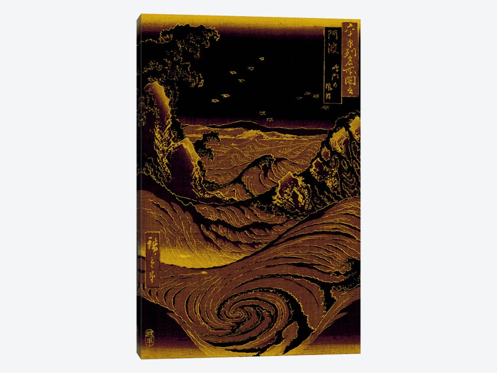 Gold Leaf Crashing Waves by 5by5collective 1-piece Canvas Wall Art