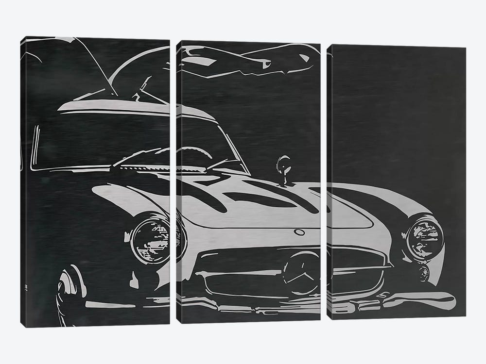 Vintage Wings Brushed Aluminum by 5by5collective 3-piece Canvas Print