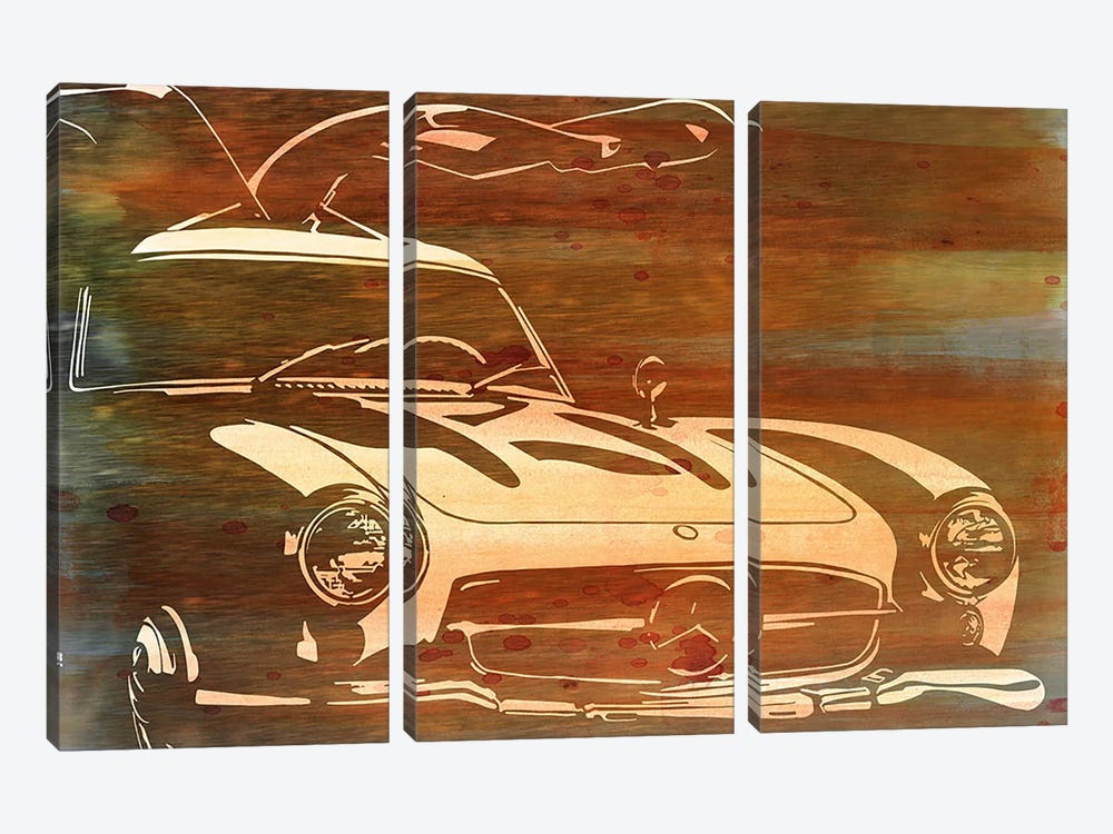 Vintage Wings Brushed Orange Aluminum by 5by5collective 3-piece Canvas Art