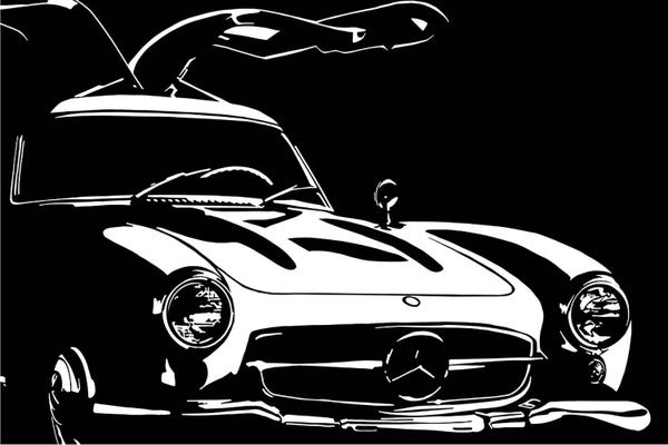 Mercedes-Benz: Vintage Wings Black and White by 5by5collective
