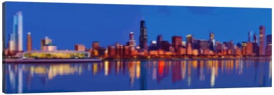 Cross Stitched Chicago Landscape Canvas Art Print - Chi Collection