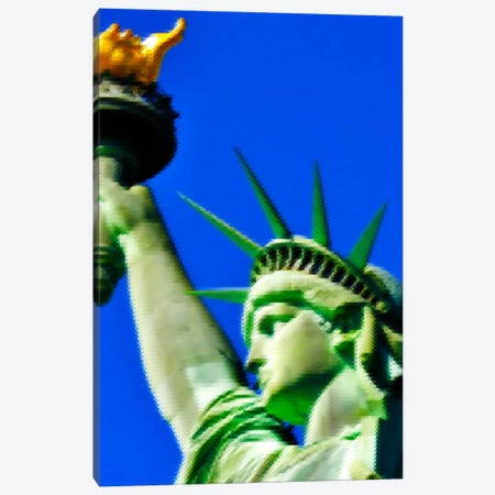 Cross Stitched Statue of Liberty Canvas Print #ICA106} by 5by5collective Canvas Wall Art