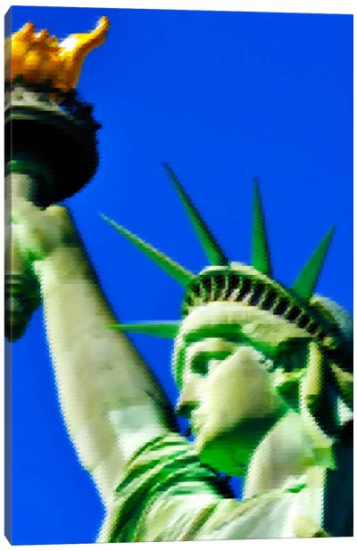 Cross Stitched Statue of Liberty Canvas Art Print - Statue of Liberty Art