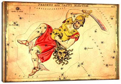 Perseus & Caput Medusae Canvas Art Print - Celestial Maps
