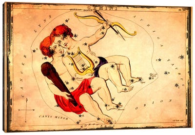 Gemini Canvas Art Print - Constellation Art