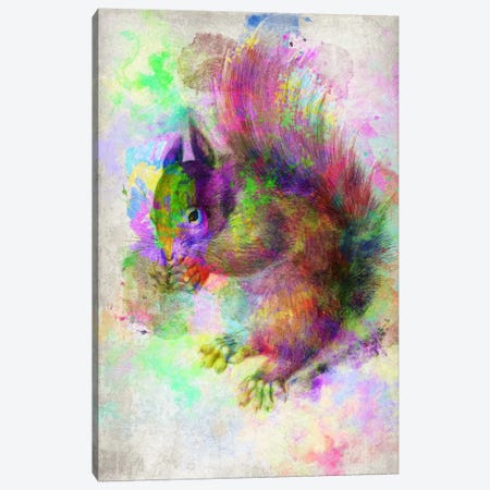 Watercolor Squirel Canvas Print #ICA108} by 5by5collective Canvas Print