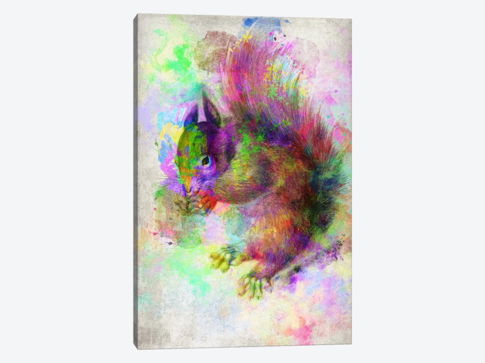 Watercolor Squirel by 5by5collective 1-piece Canvas Print