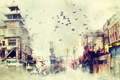 China Flock by 5by5collective framed canvas print