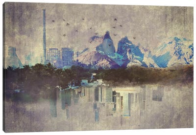 Rural Urbanization Canvas Art Print - Retro Collage Collection