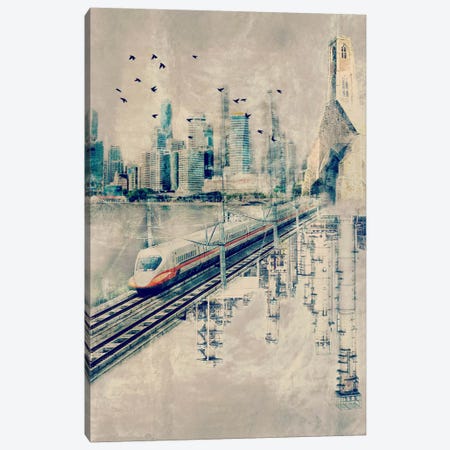 Rails in the Sky Canvas Print #ICA1113} by 5by5collective Canvas Art Print