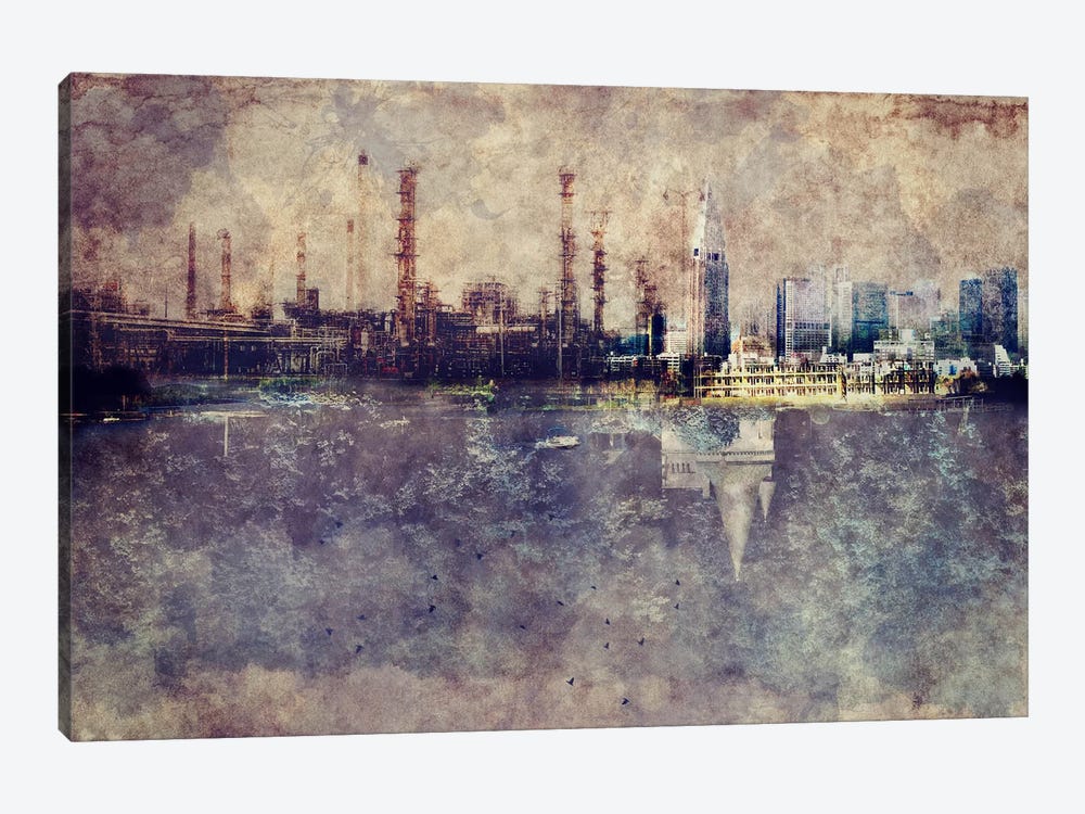 City in Smog by 5by5collective 1-piece Canvas Art