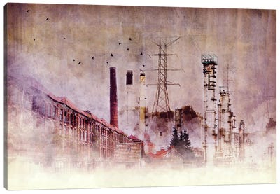 Backbone of Industry Canvas Art Print - Retro Collage Collection